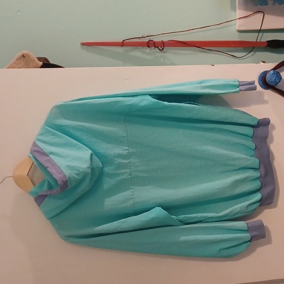 5 For $15 Oversized Teal 90s hip hop asymmetrical hoodie with kangaroo pocket - Picture 2 of 5